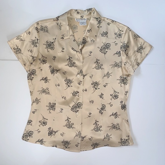 Tops Silk Floral Blouse Poshmark